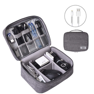 OrgaWise Accessori Custodia per Cavi Elettronica 2-strato-grigio