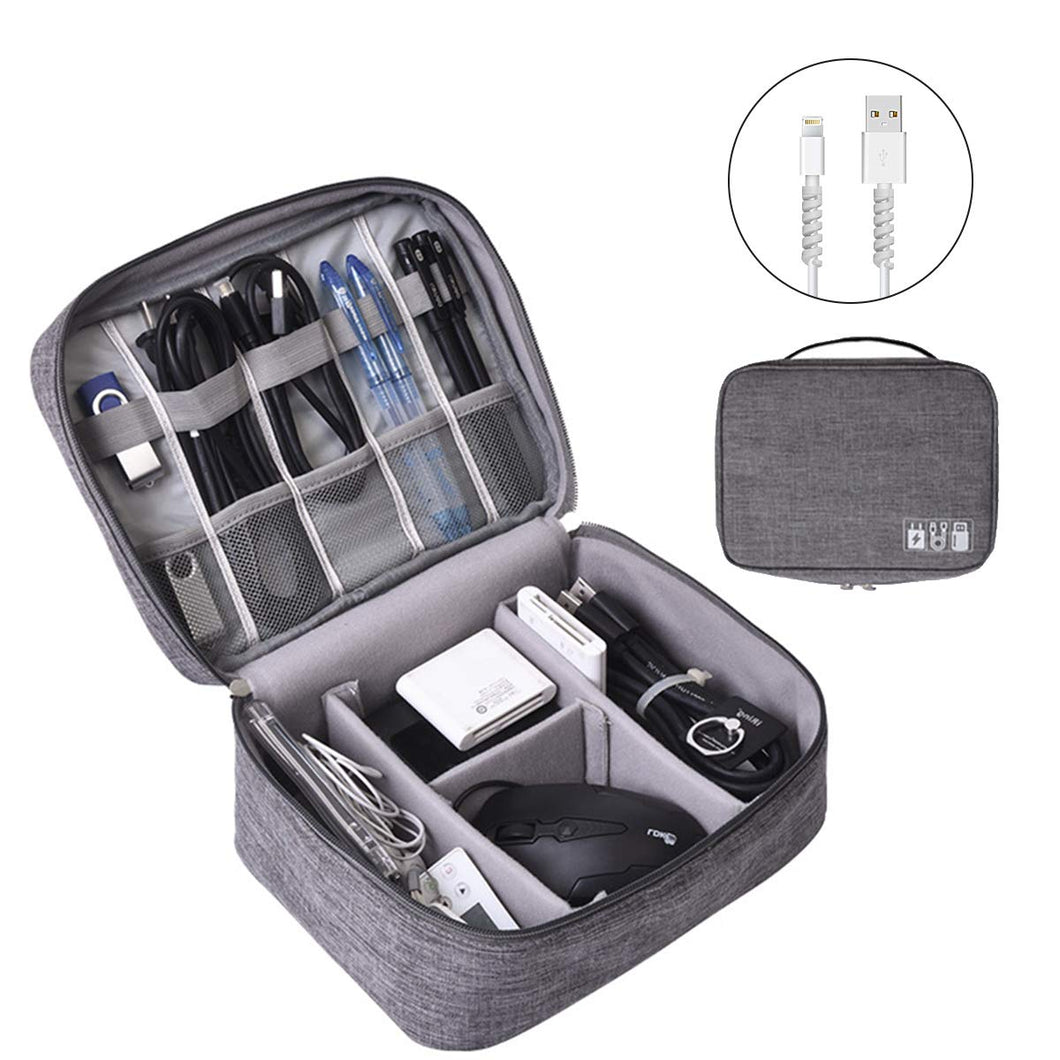 OrgaWise Accessori Custodia per Cavi Elettronica 2-strato-grigio