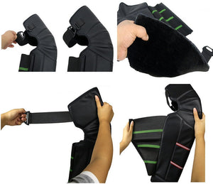 ginocchiere termiche invernali da moto in pelle neve antivento scaldino Black - Ilgrandebazar