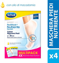Carica l&#39;immagine nel visualizzatore di Gallery, Scholl Pedimask Maschera Piedi Nutriente con Olio di Macadamia, 4 Paia di Calzini Idratanti, Tempo di azione: 20 minuti