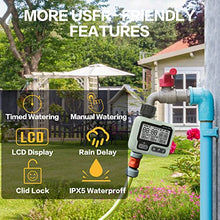 Carica l&#39;immagine nel visualizzatore di Gallery, CROSOFMI Centralina Irrigazione Giardino Timer Irrigazione Automatico Programmatore Irrigazione /IPX5 Impermeabile/Ritardo Pioggia/Modalità di Irrigazione Manuale/Funzione di Blocco Bambini