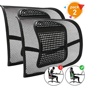 Seggiolino Auto Sedia Da Ufficio Massaggio Schienale Supporto Lombare Mesh Ventilare Cuscino Cuscino Schienale In Rete Nera Cuscino Lombare Per Conducente Di Auto - Foto 2