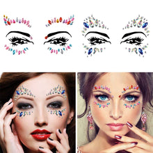 Carica l'immagine nel visualizzatore di Gallery, WOWOSS 4 Pezzi Viso Gemme, Adesivi Strass per Trucco Tatuaggi...