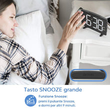 Carica l&#39;immagine nel visualizzatore di Gallery, YISSVIC Sveglia Digitale da Comodino 6.5 Pollici Schermo LED 2 Suoni Bianco - Ilgrandebazar