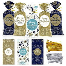 Carica l&#39;immagine nel visualizzatore di Gallery, Sacchetti Biscotti Natale 120pcs, Buste Alimentari per Biscotti Natalizi, Plastica Sacchetto Regalo Sacchettini Natalizio con Cravatte, Bustine Alimenti Cellophane Piccole per Regali Caramelle Dolci