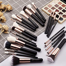 Carica l&#39;immagine nel visualizzatore di Gallery, Jessup Brand 25pz Pennello per trucco professionale Black/Rose Gold