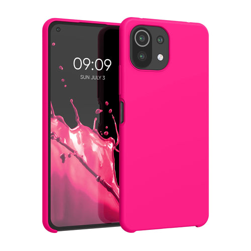 kwmobile Custodia Compatibile con Xiaomi Mi 11 Lite (5G) - Cover in Silicone TPU - Back Case per Smartphone - Protezione Gommata Rosa Shocking