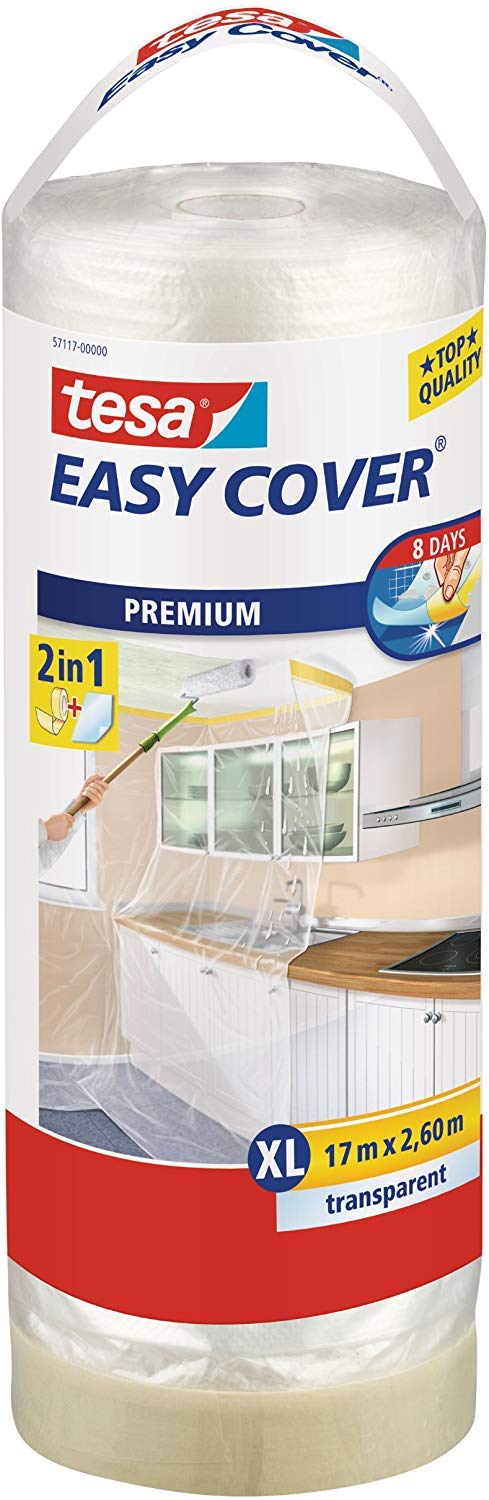 Telo Protettivo Filmico con Nastro in Carta 17 m x 2600 mm, Standard - Ilgrandebazar