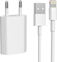 Carica l'immagine nel visualizzatore di Gallery, BERLS Caricabatterie per i phone 8, 8 Plus, 5S, 6, 6S, 6 Plus, 6S Plus, 7, 7 Plus, XS, X, XS Max, i Pod Touch 5G, Nano 7G 5V 1A Caricatore con Cavo Ricarica USB 5W
