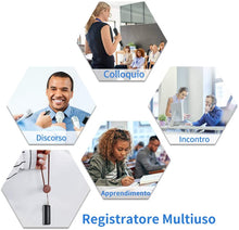 Carica l&#39;immagine nel visualizzatore di Gallery, Registratore Vocale, Mini Registratore Vocale Spia da 16GB con Attivazione Vocale-Durata Batteria di 19 giorni, Registratore impermeabile, un Pulsante per Registrare/Salvare, Ricaricabile
