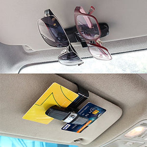 FineGood - Set di 2 supporti per occhiali da sole auto, con clip per...