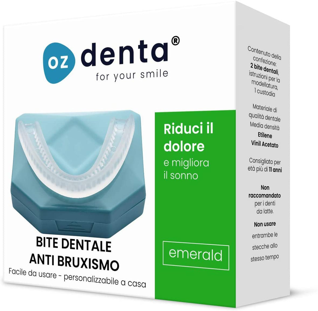 2x OzDenta Bite Dentale Notturno Automodellante. Apparecchio anti Bruxismo - anti Digrignamento dei denti e disturbi dell' ATM