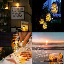Carica l'immagine nel visualizzatore di Gallery, Lampada Solare, 4 Pezzi Lampade Solari Barattolo di Vetro Illuminante Impermeabile Lampade con 30 LED per da Esterno Giardino Giardino Feste Camera da Letto Decorazioni, Luce Bianco Caldo (4 Pezzi)