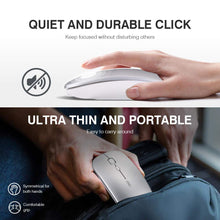 Carica l&#39;immagine nel visualizzatore di Gallery, INPHIC Mouse Wireless Ricaricabile, Ottico Mini M Size, Argento chiaro - Ilgrandebazar