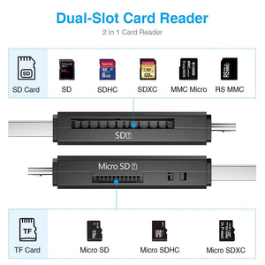 Vanja Lettore di Schede Memoria SD/Micro SD, Adattatore Black-Card Reader - Ilgrandebazar