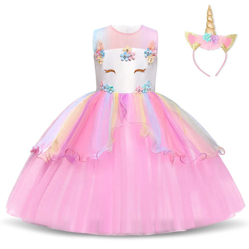TTYAOVO Ragazze Unicorno Elegante Vestito da Principessa Bambini Fiore... - Ilgrandebazar