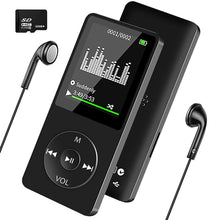 Carica l&#39;immagine nel visualizzatore di Gallery, Wodgreat Lettore MP3, MP3 Player Multifunzione Bambini Lettore Musicale Portatile con Scheda SD da 32 GB, Mini Lettore MP4 con Radio Video E-Book, HiFi Sound Schermo LCD da 1,8 pollici (nero) 32GB