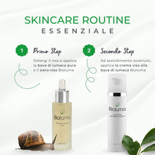 Carica l&#39;immagine nel visualizzatore di Gallery, Bioluma Bava di Lumaca Crema Viso 75ml Idratante Nutriente Antiage con Acido Ialuronico Collagene Vitamine Pelle Secca Grassa Normale Mista Coadiuvante Trattamento Antirughe Uomo Donna Made in Italy