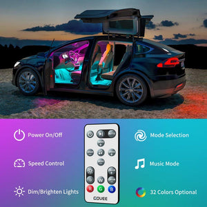 Govee Striscia LED Auto con Telecomando, Aggiornato 2-in-1 Design 4*22cm, Rgb - Ilgrandebazar