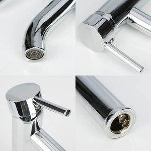 GAVAER Rubinetto Bagno Lavabo, per Miscelatore Lavabo Alto e Grigio Argento