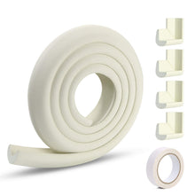 Carica l'immagine nel visualizzatore di Gallery, Vicloon Protezioni per Bordi, Schiuma Anti Collisione Bordi e Angoli, 2M Striscia Protezione con 4 Paraspigoli Angolari Per Bambini, Antiurto Bordi Protettivi Angoli Rotolo (Latte Bianco) Beige