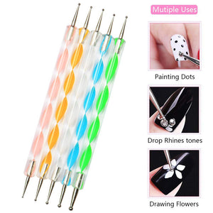 Nail Art Design Set Kit Pennelli Decorazioni Adesivi Nastro Art-2 - Ilgrandebazar