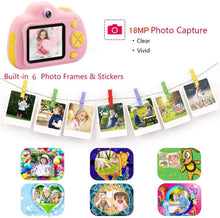 Carica l'immagine nel visualizzatore di Gallery, YunLone ToyZoom Macchina Fotografica per Bambini, Bambini Fotocamera Digitale Portatile Selfie Videocamera per Bambine 2 Pollici LCD /1080P FHD / 18MP/Scheda 32 GB/Custodia Inclusa(Rosa)
