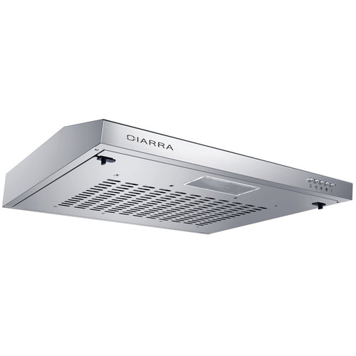 CIARRA, 60cm Cappe con visiera sottocarburante Argento - Ilgrandebazar