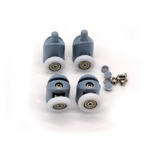 Ruote per porta della doccia, set di 8 guide anta doccia 23 mm, grey