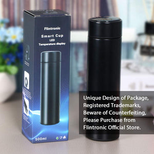 flintronic Bottiglia Acqua, Borraccia Termica 500ML Coppa da Viaggio, #1 Nero - Ilgrandebazar
