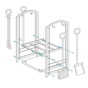 Amagabeli rack di legna da ardere con 4 strumenti 74 x 40 x 30cm grande... - Ilgrandebazar