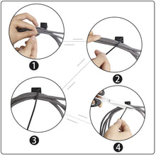 Carica l&#39;immagine nel visualizzatore di Gallery, Faburo 100pz Autoadesivo Clip Cavo Fermacavi Supporto, Nero+100pz Fascette... - Ilgrandebazar