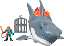 Carica l'immagine nel visualizzatore di Gallery, Imaginext Squalo Mega Morso con Personaggio Subacqueo, Gabbia e Accessori, Giocattolo per Bambini 3+Anni, GKG77