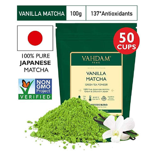 VAHDAM, tè verde alla vaniglia matcha | Polvere di 100% origine... - Ilgrandebazar
