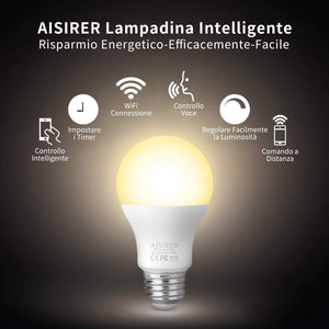 Lampadina Smart WiFi, AISIRER Lampadine Intelligente 4 Confezioni