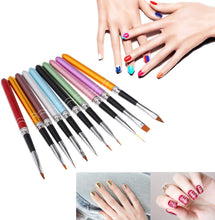Carica l&#39;immagine nel visualizzatore di Gallery, Anself 10pcs pennelli per unghie Art Design Polacco Brush Pen Set Nylon UV Gel Pittura Strumento unghie Pennello Stampa Decorazione Kit