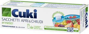 Cuki Sacchetti Apri e Chiudi Ermetici Picooli, 1L, 15 Pezzi 15 Unità (Confezione da 1)
