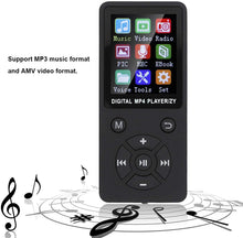 Carica l'immagine nel visualizzatore di Gallery, FOLOSAFENAR Musica T1 Lettore MP3 MP4 Supporto BT Memoria 32G Pulsanti a Otto diagrammi ， Mini MP4 Portatile ， Supporto Scheda di Memoria 32G ， Supporto per Musica, Radio(Nero)