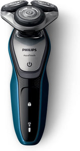 Philips AquaTouch S5420/06 Rasoio Elettrico AquaTec Wet & Dry con Lame MultiPrecision,Testina Flex 5 Direzioni e Sistema di Protezione della Pelle + Rifinitore Precisione, Impermeabile, Batteria, Blu