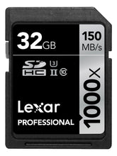 Carica l&#39;immagine nel visualizzatore di Gallery, Lexar Schede Professional 1000x 32GB SDHC UHS-II 32GB, Nero - Ilgrandebazar