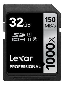 Lexar Schede Professional 1000x 32GB SDHC UHS-II 32GB, Nero - Ilgrandebazar