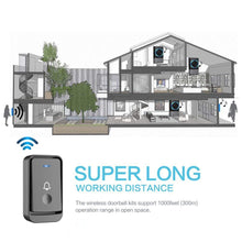 Carica l&#39;immagine nel visualizzatore di Gallery, Dilusi Campanelli Wireless,Campanello 1 Trasmettitore + 1 Ricevitori, Nero - Ilgrandebazar