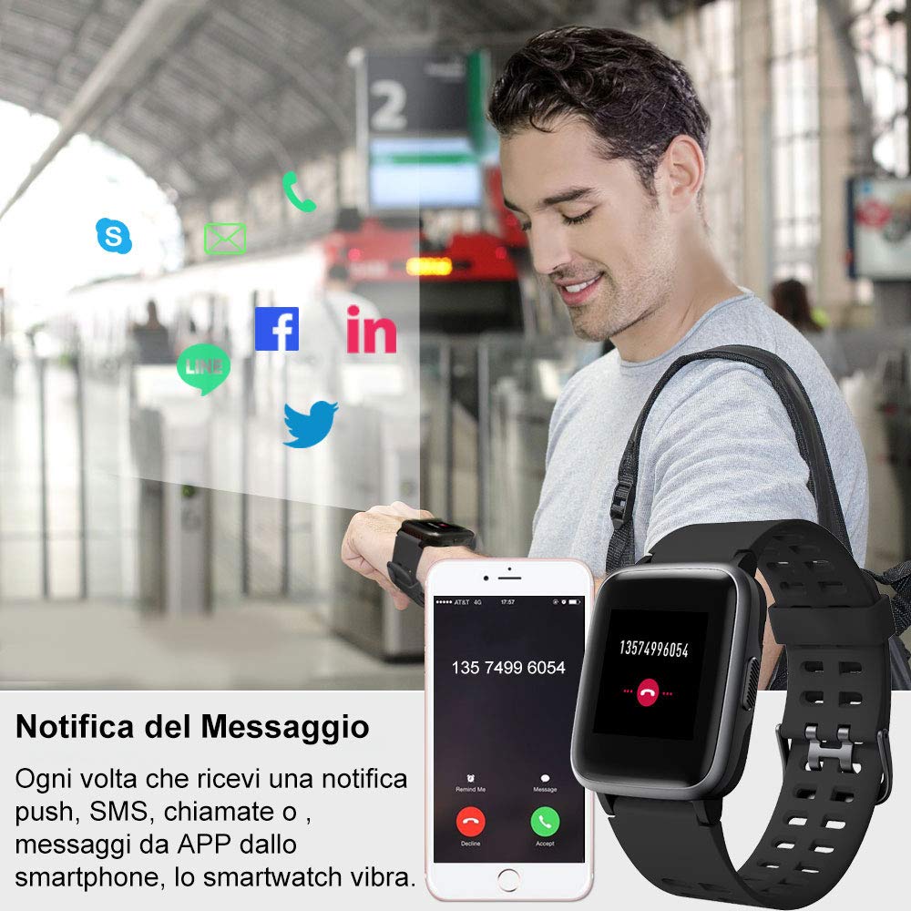 YAMAY Smartwatch Orologio Fitness Uomo Donna Impermeabile IP68 Smart N Ilgrandebazar