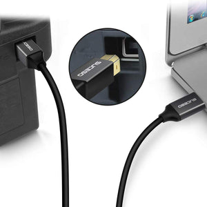 SUCESO Cavo Stampante USB 2.0-2M Cavo USB Tipo A Maschio a Tipo B Maschio Cavetto Placcato Oro Per Stampante HP, Canon, Lexmark, Epson, Dell, Xerox, Samsung Brother, Panasonic, Scanner ecc.