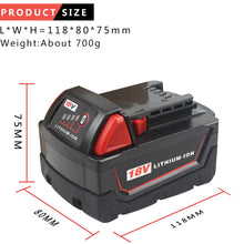 Carica l&#39;immagine nel visualizzatore di Gallery, Waitley M18 18V 5.0Ah Batteria agli ioni di litio ricambio per 5.0A - Ilgrandebazar