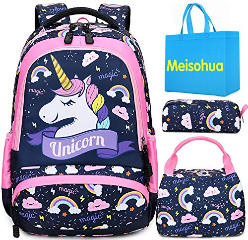 Unicorno Zaino Scuola Elementare Impermeabile Zaini Bambino Sacchetti 3rosa