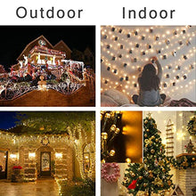 Carica l'immagine nel visualizzatore di Gallery, Catena Luminosa Esterno, Luci Natale da Esterno, Luci Albero di Natale, 98ft 300 LED 8 Modalità Luce Led da Stringa per Giardino Decorazioni, Camera, Matrimonio, Balcone, Interno (Bianco Caldo)
