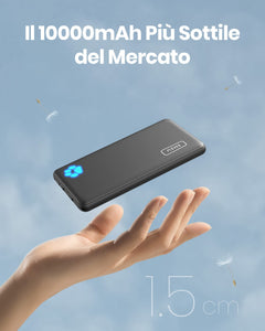 INIU Power Bank, 10000mAh Ultra Sottile & Leggero Ricarica Rapida Powerbank, Caricatore Portatile Porta per iPhone 15 14 13 12 Pro Max Mini Plus Samsung Huawei iPad Pro etc