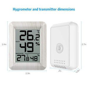 Criacr Wireless Termometro Igrometro da Interno Esterno, Bianco Puro - Ilgrandebazar