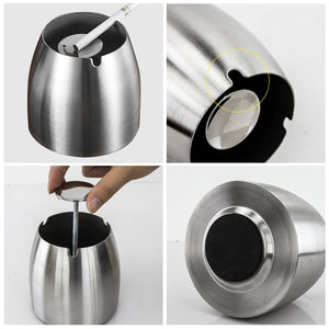 Posacenere Antivento，Posacenere in Acciaio Inox A Prova di Vento con Staffa...